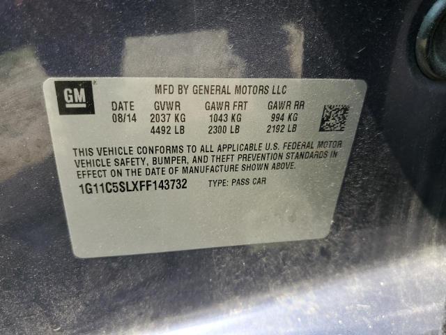 1G11C5SLXFF143732 - 2015 CHEVROLET MALIBU 1LT BLUE photo 12