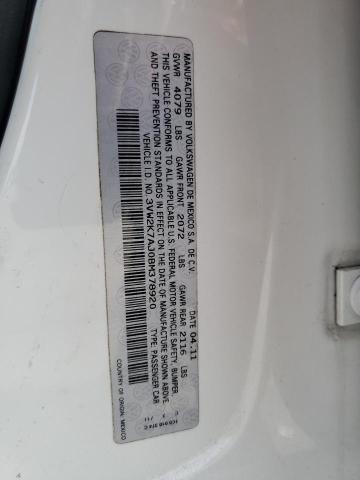 3VW2K7AJ0BM378920 - 2011 VOLKSWAGEN JETTA BASE 白色 照片 12