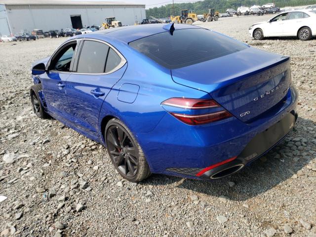 KMTG54TE4NU103289 - 2022 GENESIS G70 BASE BLUE photo 2