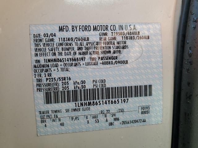 1LNHM86S14Y665197 - 2004 LINCOLN LS WHITE photo 12