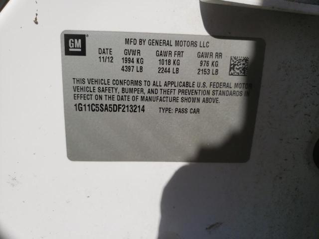 1G11C5SA5DF213214 - 2013 CHEVROLET MALIBU 1LT 白色 照片 13