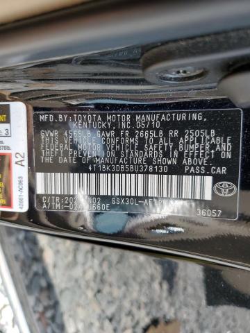 4T1BK3DB5BU378130 - 2011 TOYOTA AVALON BASE 黑色 照片 12