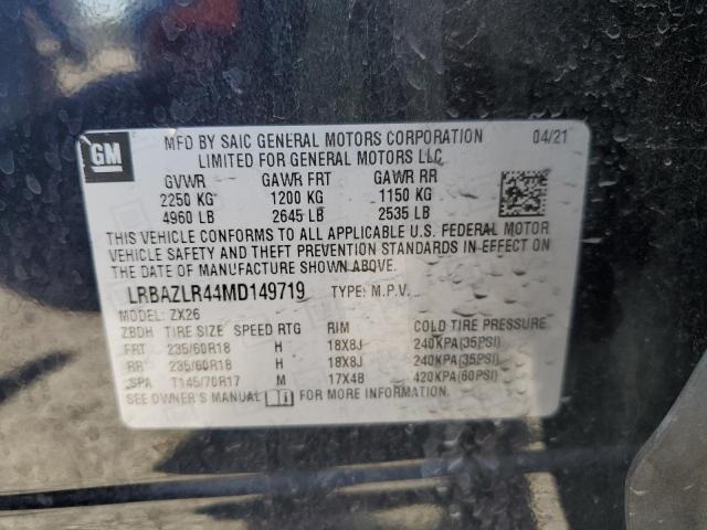 LRBAZLR44MD149719 - 2021 BUICK ENVISION PREFERRED BLUE photo 13