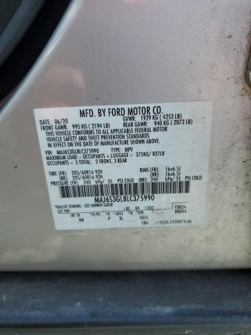 MAJ6S3GL8LC375990 - 2020 FORD ECOSPORT SE 银色 照片 12