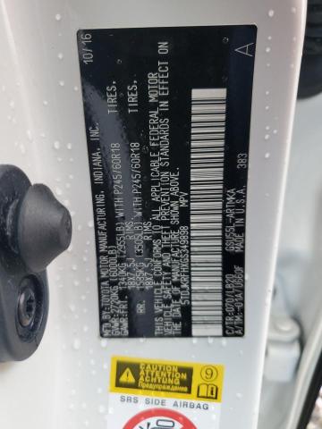 5TDJKRFHXGS349898 - 2016 TOYOTA HIGHLANDER XLE WHITE photo 14