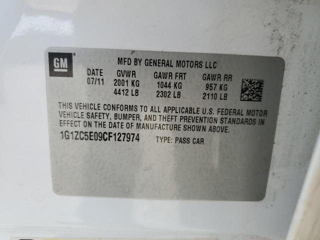 1G1ZC5E09CF127974 - 2012 CHEVROLET MALIBU 1LT WHITE photo 13