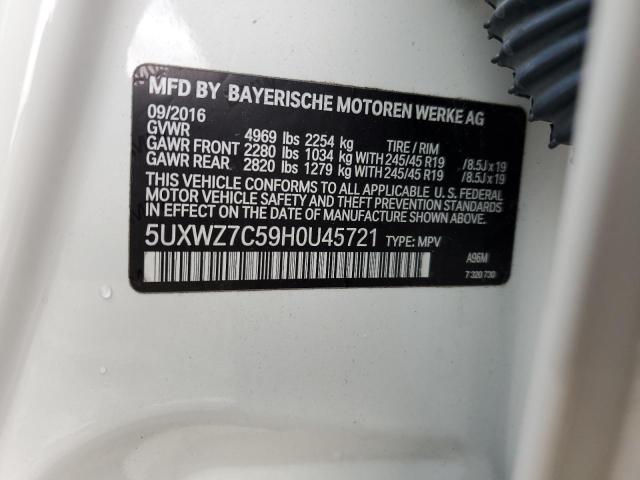 5UXWZ7C59H0U45721 - 2017 BMW X3 SDRIVE28I WHITE photo 13