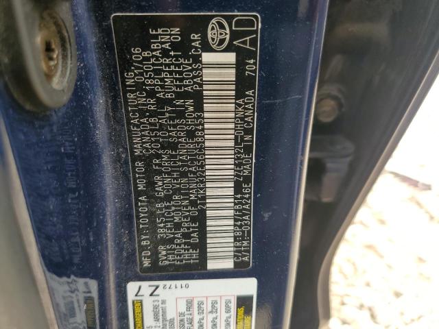 2T1KR32E56C588453 - 2006 TOYOTA COROLLA MA XR BLUE photo 12