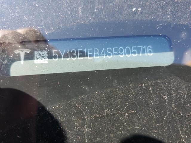 5YJ3E1EB4SF905716 - 2025 TESLA MODEL 3 Qara foto 12