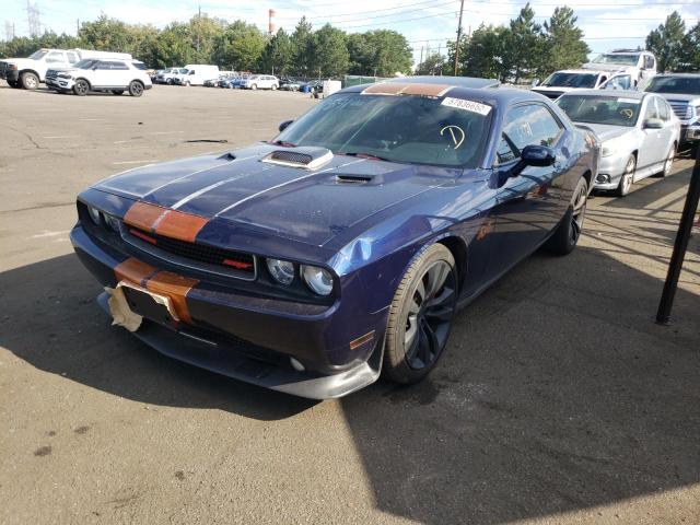 2C3CDYCJ5DH587757 - 2013 DODGE CHALLENGER SRT-8 BLUE photo 2