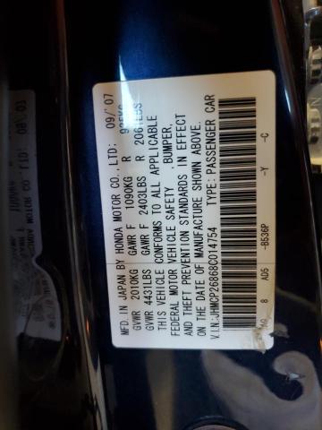 JHMCP26868C014754 - 2008 HONDA ACCORD EXL BLUE photo 12