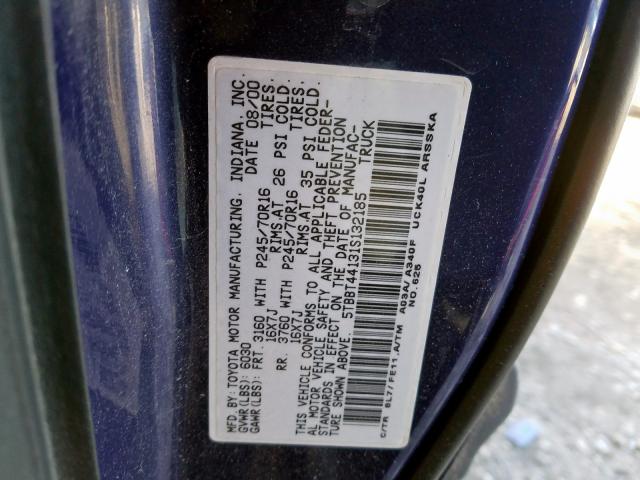 5TBBT44131S132185 - 2001 TOYOTA TUNDRA ACCESS CAB  照片 10