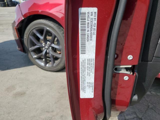 2C3CDXHG6LH202518 - 2020 DODGE CHARGER GT MAROON photo 12