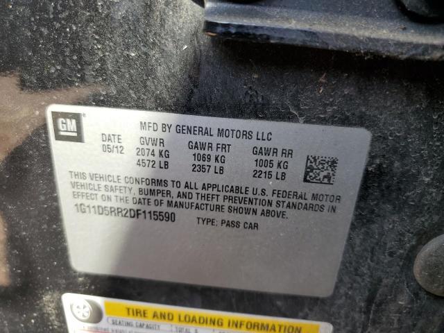 1G11D5RR2DF115590 - 2013 CHEVROLET MALIBU 1LT BLACK photo 12