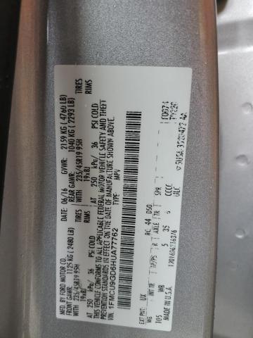 1FMCU9GD6HUA77762 - 2017 FORD ESCAPE SE SILVER photo 13