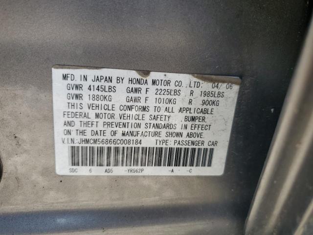 JHMCM56866C008184 - 2006 HONDA ACCORD EX GRAY photo 12