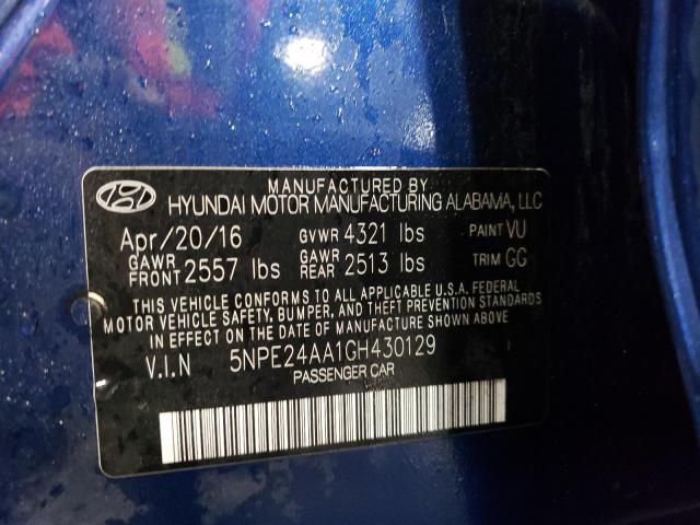 5NPE24AA1GH430129 - 2016 HYUNDAI SONATA ECO BLUE photo 12