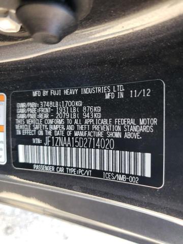 JF1ZNAA15D2714020 - 2013 TOYOTA SCION FR-S ნაცრისფერი ფოტო 12