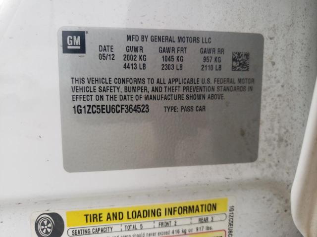 1G1ZC5EU6CF364523 - 2012 CHEVROLET MALIBU 1LT 白色 照片 12