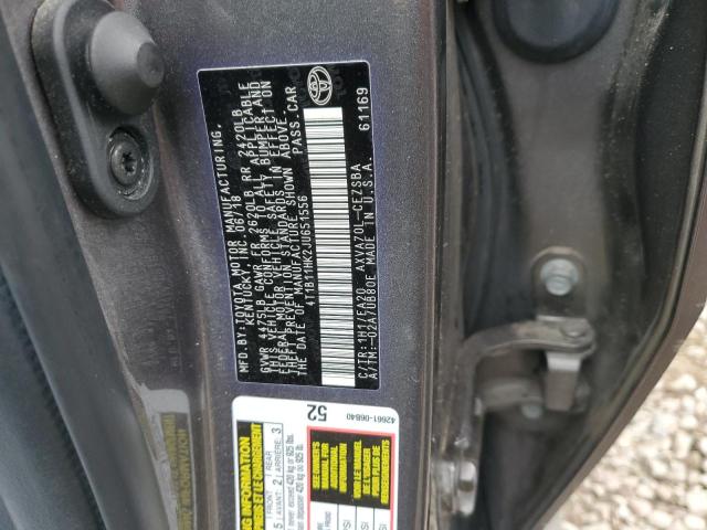 4T1B11HK2JU651556 - 2018 TOYOTA CAMRY L CHARCOAL photo 12