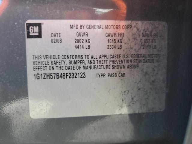 1G1ZH57B48F232123 - 2008 CHEVROLET MALIBU 1LT 灰色 照片 12