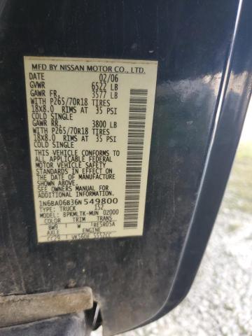1N6BA06B36N549800 - 2006 NISSAN TITAN XE ლურჯი ფოტო 12