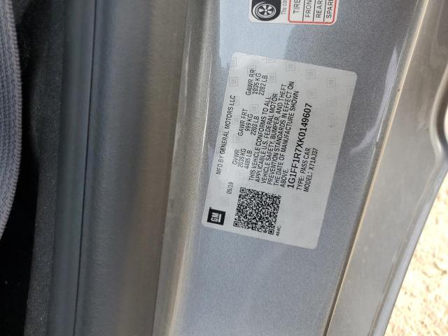 1G1FF1R7XK0149607 - 2019 CHEVROLET CAMARO SS GRAY photo 12