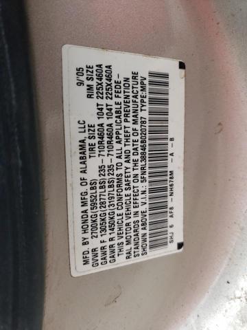 5FNRL38846B020787 - 2006 HONDA ODYSSEY TOURING SILVER photo 13