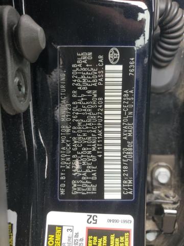 4T1T11AK1PU772408 - 2023 TOYOTA CAMRY SE NIGHT SHADE BLACK photo 12