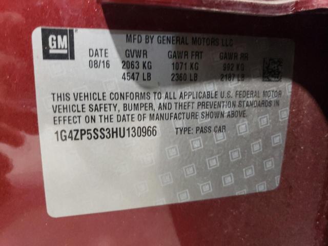 1G4ZP5SS3HU130966 - 2017 BUICK LACROSSE ESSENCE Qırmızı foto 13