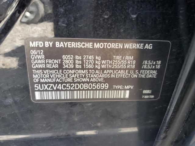 5UXZV4C52D0B05699 - 2013 BMW X5 XDRIVE35I BLACK photo 12