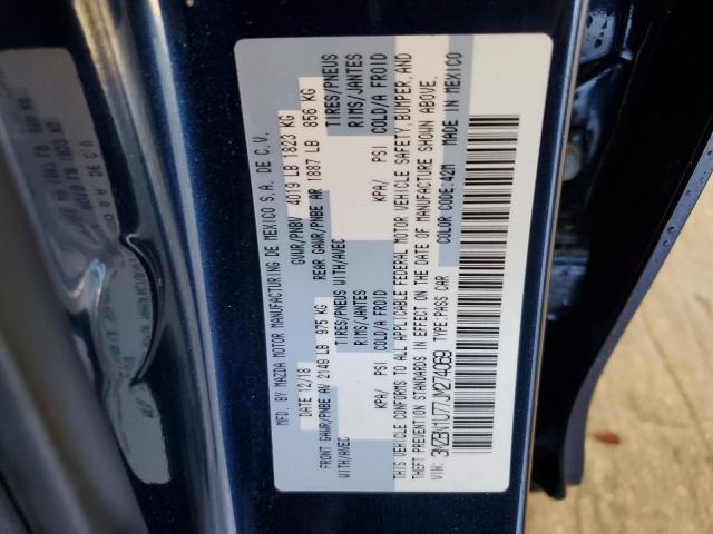 3MZBN1U77JM274069 - 2018 MAZDA 3 SPORT Көк фото 12