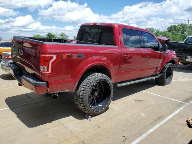 1FTEW1EG7GKD69873 - 2016 FORD F150 SUPERCREW RED photo 3