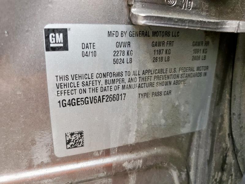 1G4GE5GV6AF266017 - 2010 BUICK LACROSSE CXS Շագանակագույն լուսանկար 12