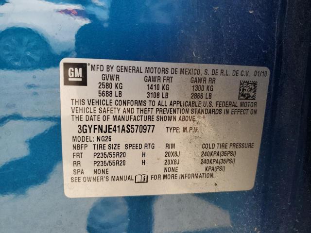 3GYFNJE41AS570977 - 2010 CADILLAC SRX PERFORMANCE COLLECTION Көк фото 13