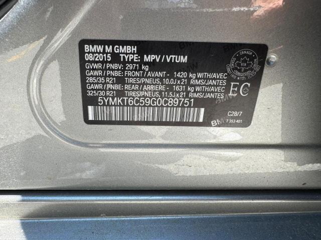 5YMKT6C59G0C89751 - 2016 BMW X5 M SILVER photo 12