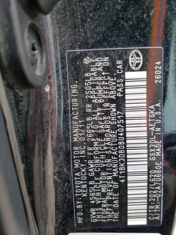 4T1BK3DB0BU407517 - 2011 TOYOTA AVALON BASE Qara foto 12