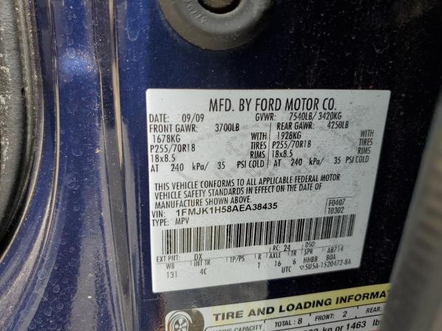 1FMJK1H58AEA38435 - 2010 FORD EXPEDITION EL EDDIE BAUER BLUE photo 13