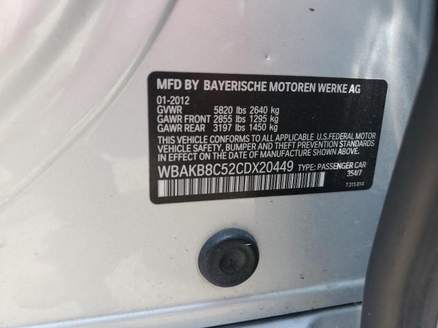 WBAKB8C52CDX20449 - 2012 BMW 750 LI SILVER photo 12