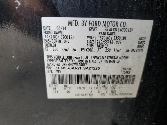 1FM5K8AR7FGA21225 - 2015 FORD EXPLORER POLICE INTERCEPTOR BLACK photo 13