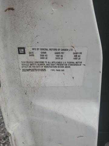 2G2WP522751312625 - 2005 PONTIAC GRAND PRIX 白色 照片 12