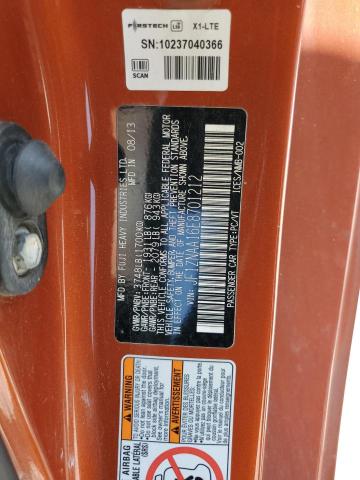 JF1ZNAA16E8701212 - 2014 TOYOTA SCION FR-S ნარინჯისფერი ფოტო 12