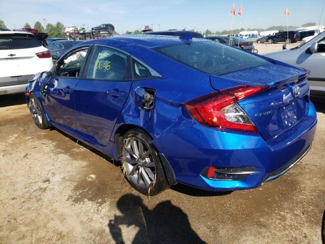 19XFC1F78LE022917 - 2020 HONDA CIVIC EXL ლურჯი ფოტო 2