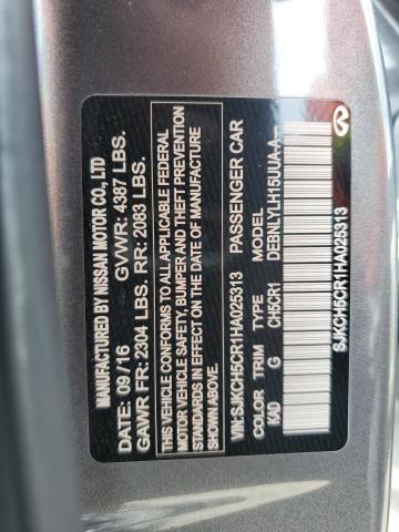 SJKCH5CR1HA025313 - 2017 INFINITI QX30 BASE رمادي صورة 12