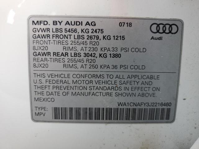 WA1CNAFY3J2216460 - 2018 AUDI Q5 PRESTIGE WHITE photo 13