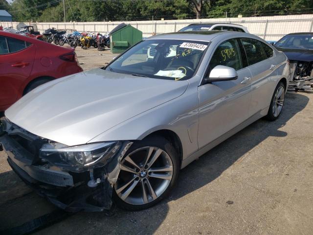 WBA4J1C58KBM13574 - 2019 BMW 430I GRAN COUPE SILVER photo 1