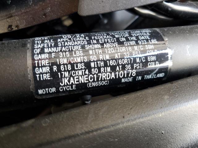 JKAENEC17RDA10178 - 2024 KAWASAKI EN650 C BLACK photo 9