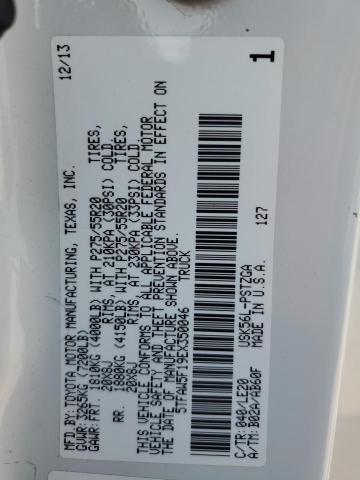 5TFAW5F19EX350046 - 2014 TOYOTA TUNDRA CREWMAX PLATINUM Weiß Foto 12