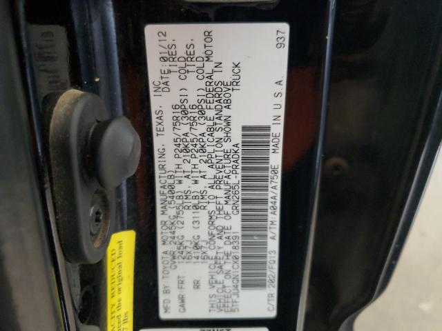 5TFJU4GN1CX018391 - 2012 TOYOTA TACOMA DOUBLE CAB PRERUNNER BLACK photo 13