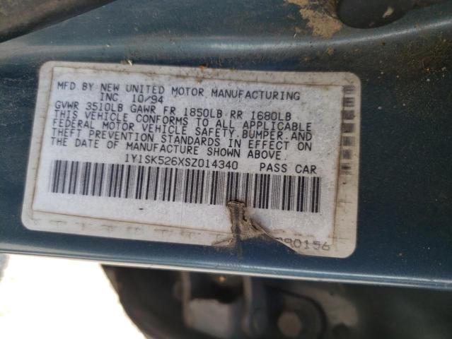 1Y1SK526XSZ014340 - 1995 GEO PRIZM BASE TEAL photo 12